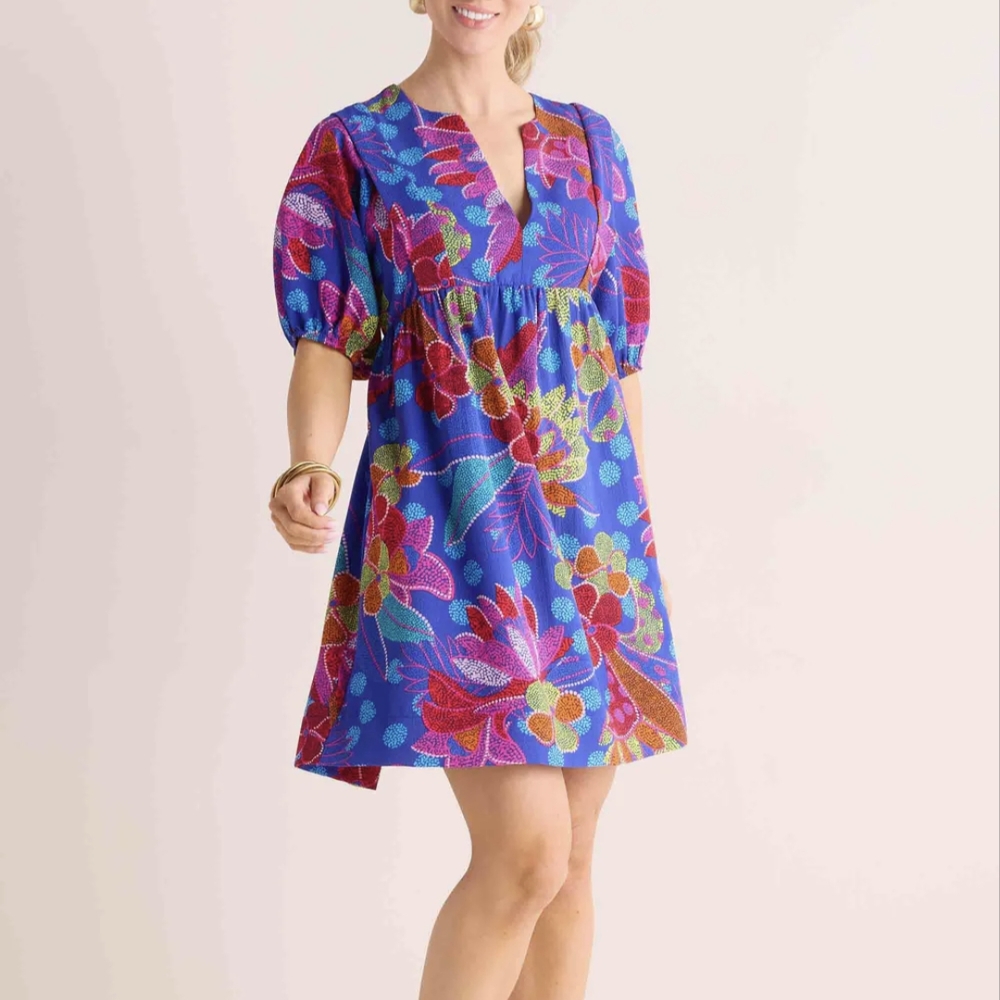 Floral Blue Mini Dress